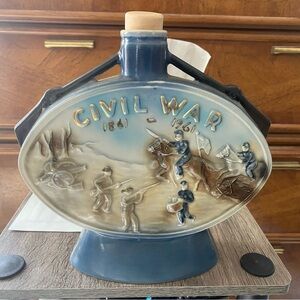 Civil War Commemorative Ceramic Decanter